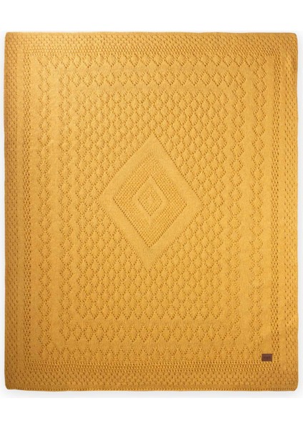 Floransa Model Kutulu Battaniye 80X100 cm Hardal Sarı