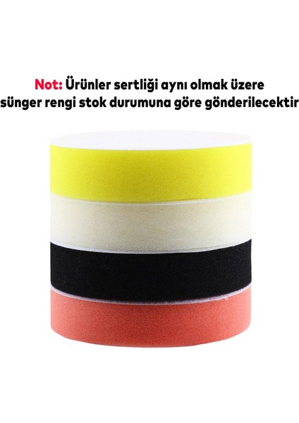 Oto Araç Araba Pasta Cila Polisaj Süngeri + 115 mm Taban + Matkap Adaptörü Parlatıcı Çizik Giderici 3'lü Set