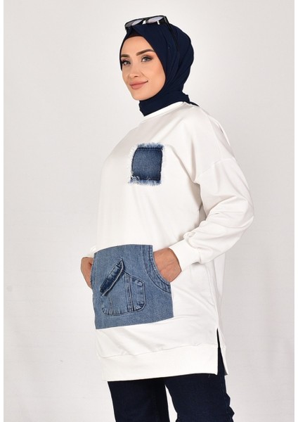 10560 Puane Iki Iplik Kumaş Kot Kanguru Cepli Sweatshirt modelleri