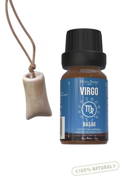 Başak Burcu - Virgo, Uçucu Yağ Karışımı, 10ML & Koku Hazneli KOLYE02