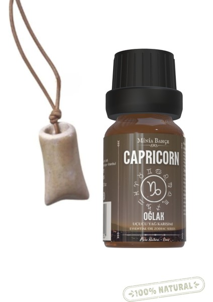 Oğlak Burcu - Capricorn, Uçucu Yağ Karışımı, 10ML & Koku Hazneli KOLYE02