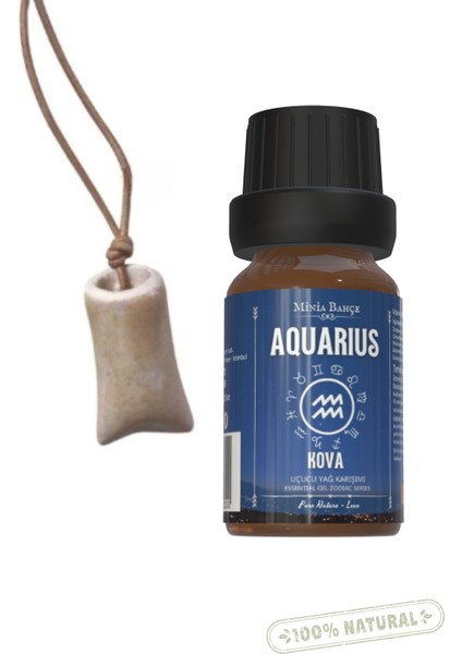 Kova Burcu - Aquarius, Uçucu Yağ Karışımı, 10ML & Koku Hazneli KOLYE02