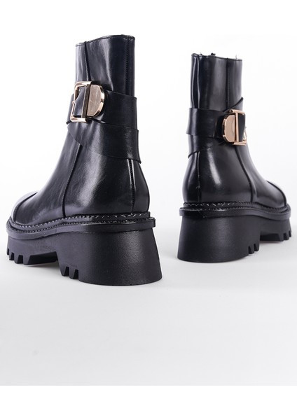 Trak Tabanlı Metal Tokalı Yandan Fermuarlı Kadın Uzun Bot indirimleri