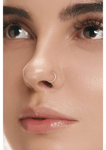 Çelik Silver Deliksiz Halka Burun Hızma Geçirme Piercing EV26BY modelleri