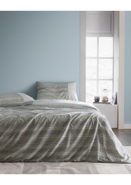 Burnel King Size %100 Pamuk Madame Coco Crep Baskılı Nevresim Takımı - Haki fırsatları