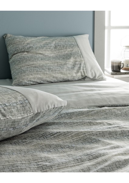 Burnel King Size %100 Pamuk Madame Coco Crep Baskılı Nevresim Takımı - Haki