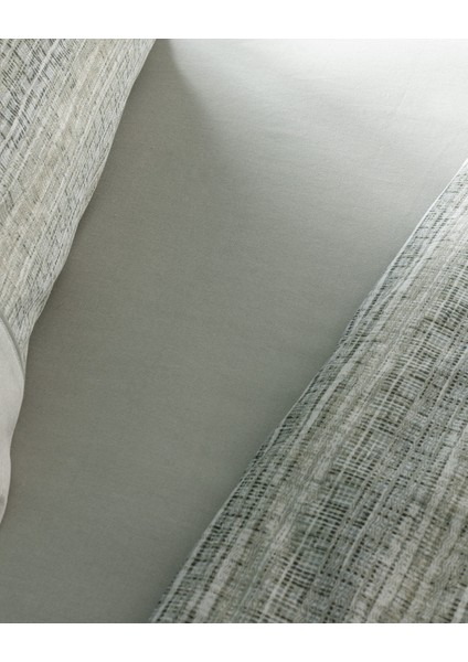 Burnel King Size %100 Pamuk Madame Coco Crep Baskılı Nevresim Takımı - Haki