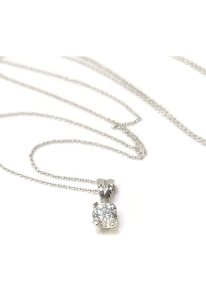 0.26CT Pırlanta Tektaş Kolye 18 Ayar Altın