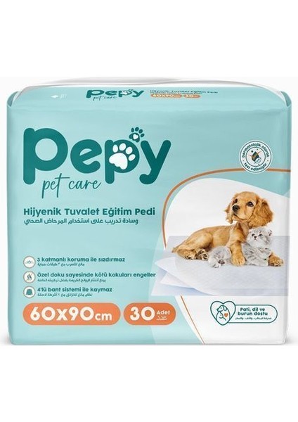 Hijyenik Yapışkanlı Tuvalet Eğitim Pedi Köpek / Kedi Çiş Pedi 30 Adet