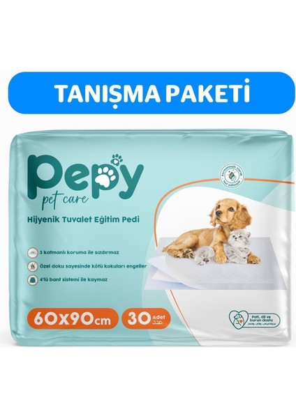 Hijyenik Yapışkanlı Tuvalet Eğitim Pedi Köpek / Kedi Çiş Pedi 30 Adet