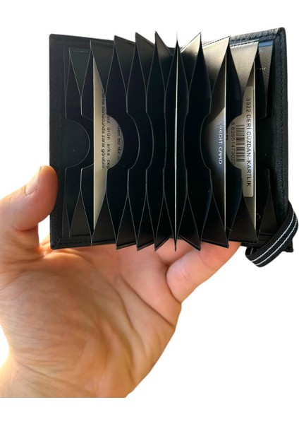 Siyah Deri Lastikli Dikey Model Unisex Kredi Kartlık - SD3022 fiyatları