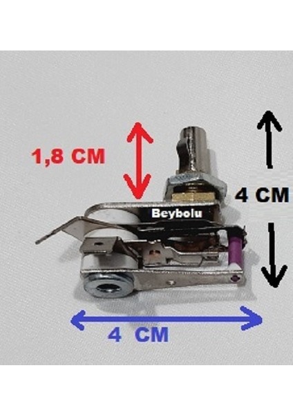 Stilevs Çay Makinesi Termostat , Somunlu Çaycı Semaver Termostatı 10 Amper Mil Uzunluğu 1,8 cm