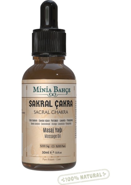 Minia Bahçe Sakral Çakra Masaj Yağı Sacral Chakra 30 ml %100 Saf