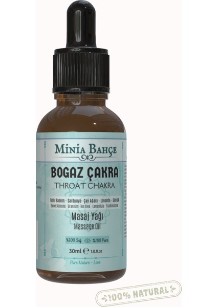 Minia Bahçe Boğaz Çakra Masaj Yağı, Throat Chakra, 30ML