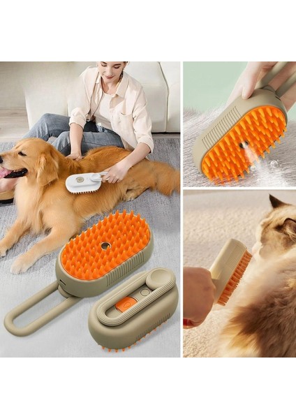 Saplı Su Püskürtmeli Kedi Köpek Fırçası Masaj Etkili Tüy Toplama Tarağı