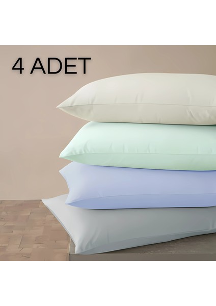 4 Adet Fermuarlı %100 Pamuklu Yastık Kılıfı Karışık Renk (50*70 Cm)