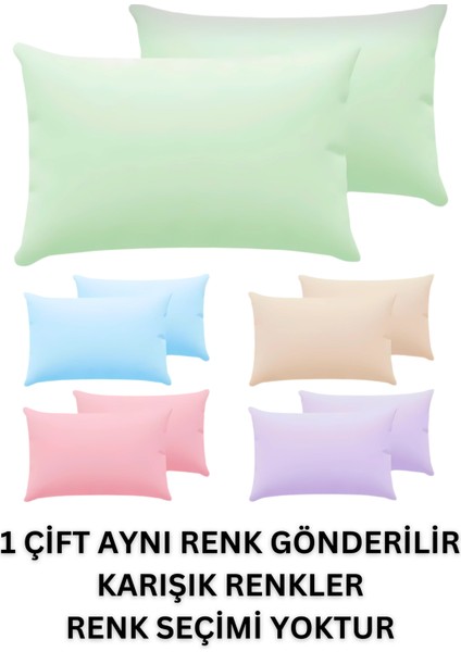 4 Adet Fermuarlı %100 Pamuklu Yastık Kılıfı Karışık Renk (50*70 Cm)