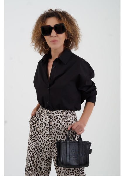 Siyah Poplin Gömlek