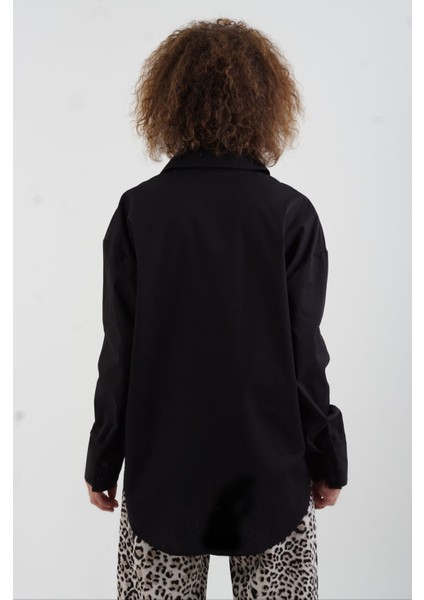 Siyah Poplin Gömlek fırsatları