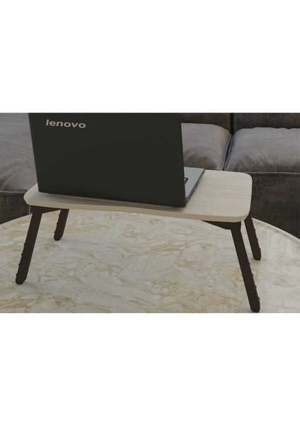 Beyaz Laptop Sehpa Çalışma Kahvaltı Masası