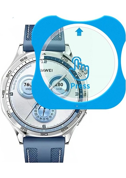 Huawei Watch Gt5 46MM ile Uyumlu Ekran Koruyucu 9h Temperli Cam Kolay Uygulama Aparatlı