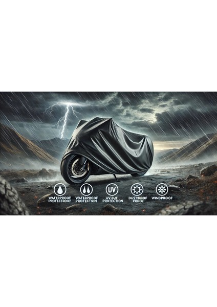 Motorsiklet Branda Su Geçirmez 4 Mevsim - 60 Dereceye Kadar Dayanıklı (Özel Üretim Çadır Kumaşı) XXL BEDEN