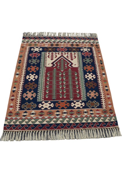 Yeni El Dokuma Farklı Otantik Balıkesir Yörük Yün Kilim 5219