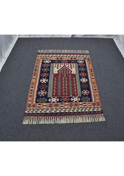 Yeni El Dokuma Farklı Otantik Balıkesir Yörük Yün Kilim 5219