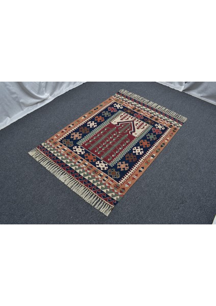 Yeni El Dokuma Farklı Otantik Balıkesir Yörük Yün Kilim 5219