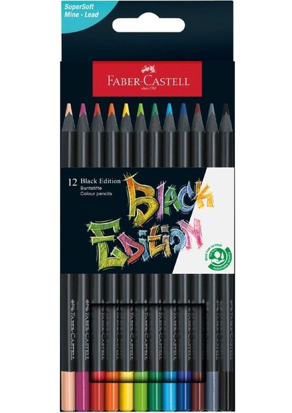 12 Renk Kuru Boya Black Edition 1 Paket 12 Li Kuruboya Tam Boy Karton Kutu