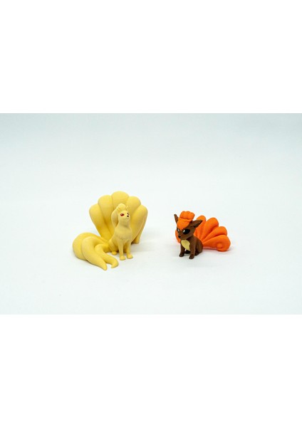 Vulpix - Ninetales Pokemon 3D Model Evrim 2li Tüm Set