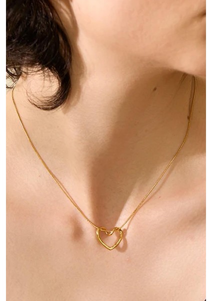 3 Boyutlu Düğümlü Kalp Uçlu Paslanmaz Çelik Kolye fırsatları