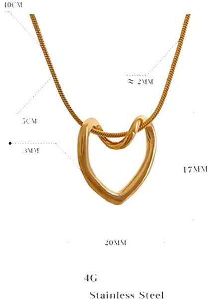 3 Boyutlu Düğümlü Kalp Uçlu Paslanmaz Çelik Kolye indirimleri