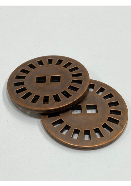 Italyan Metalize Rulet Model Düğme/ Bakır 4 cm / 2 Li Set