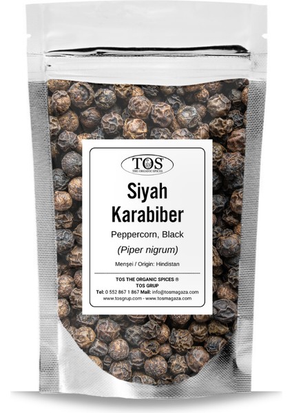 Siyah Karabiber Bütün 250 gr (1. Kalite) Piper Nigrum / Peppercorn, Black Whole