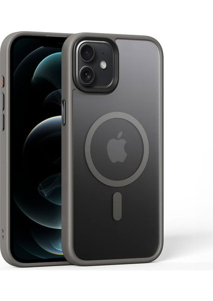 Apple iPhone 11 Uyumlu Kılıf Zebana Fros Silikon Kılıf (Kablosuz Şarj Destekli) Gri
