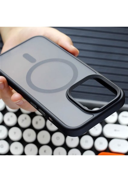 Apple iPhone 12 Pro Uyumlu Kılıf Zebana Fros Silikon Kılıf (Kablosuz Şarj Destekli) Siyah