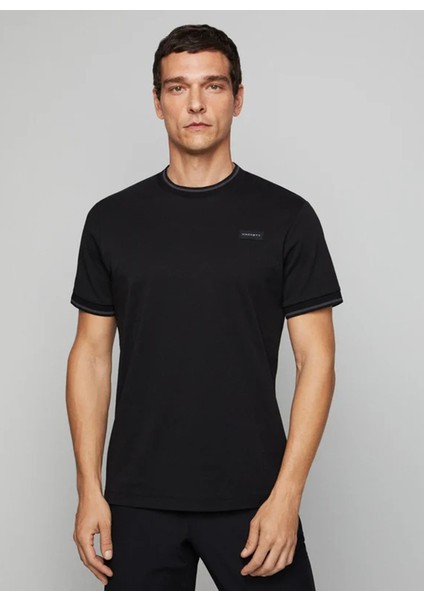 Bisiklet Yaka Siyah Erkek T-Shirt HM500782