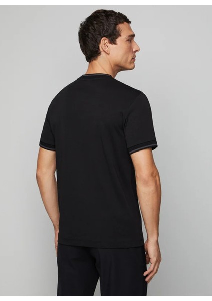 Bisiklet Yaka Siyah Erkek T-Shirt HM500782 modelleri