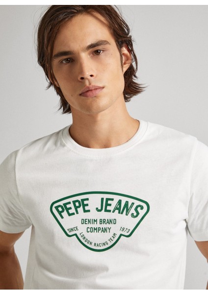 Bisiklet Yaka Baskılı Ekru Erkek T-Shirt PM509381 803 Cherry modelleri