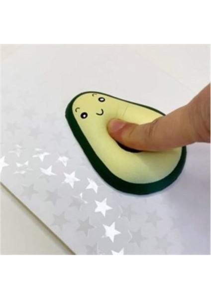 Kişiye Özel Sevimli Avokado Squishy Defter ve 7 Renk Değiştiren Alarmlı Dijital Küp Saat