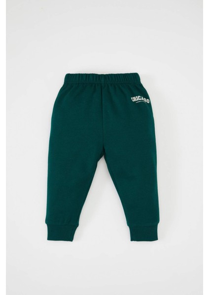 Erkek Bebek 2'li Takım Baskılı Sweatshirt Üst Beli Lastikli Jogger Eşofman Alt D0722A524WN
