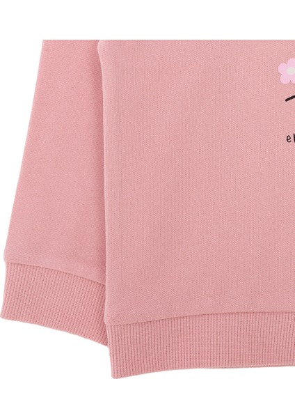 Basic Az Şardonlu Aslan Desenli Sweatshirt Kız Bebek modelleri