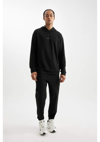 Fit Standart Fit Kapüşonlu Baskılı Sporcu Sweatshirt D6826AX24AU