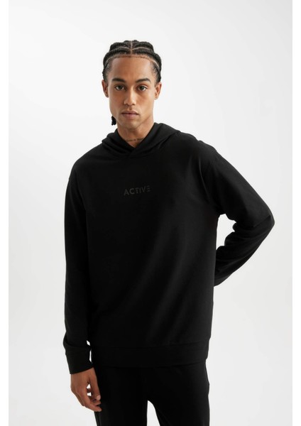 Fit Standart Fit Kapüşonlu Baskılı Sporcu Sweatshirt D6826AX24AU