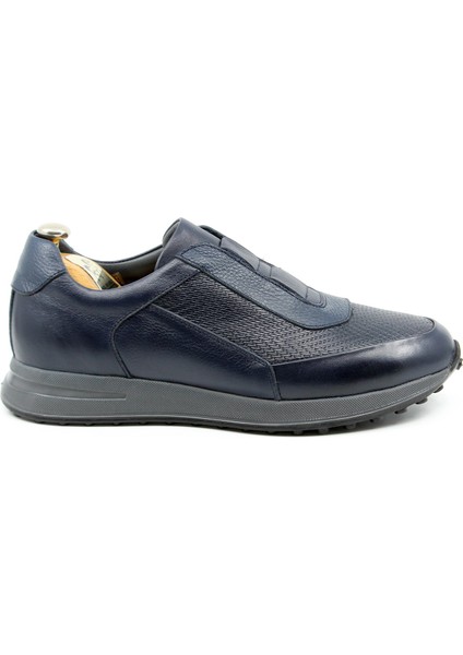 Deri Hafif Lastikli Lacivert Sneaker Sport Erkek Günlük Ayakkabı 25086 modelleri