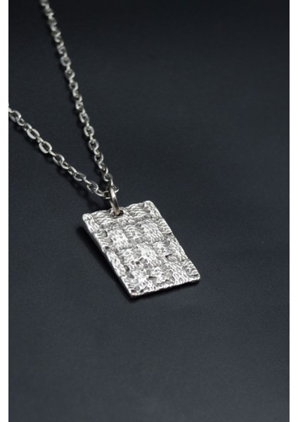 Trend Gümüş Kaplama Unisex Düz Zincir Kolye kod 894