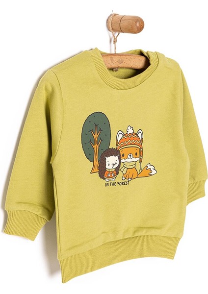 Basic Az Şardonlu Tilki Desenli Sweatshirt Erkek Bebek fiyatları