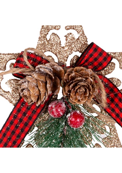 Yılbaşı Ağaç Süsü Yılbaşı Dekorlu Simli Yıldız Gold 12X13 Cm. fiyatları