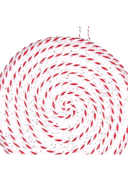 Yılbaşı Ağaç Süsü Kurdelalı Şeker Spiral Ip Detaylı Kırmızı-Beyaz 24X fiyatları